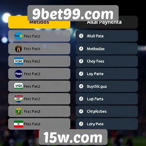Métodos de pagamento aceitos no 9bet99.com